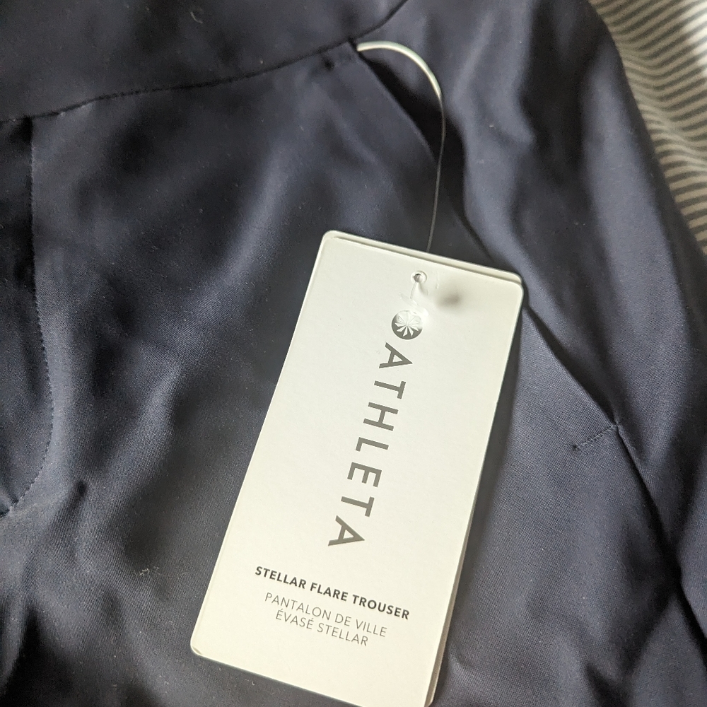 Navy stellar flare trousers. Size 8 P - Picture 2 of 4